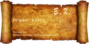 Brader Kitti névjegykártya